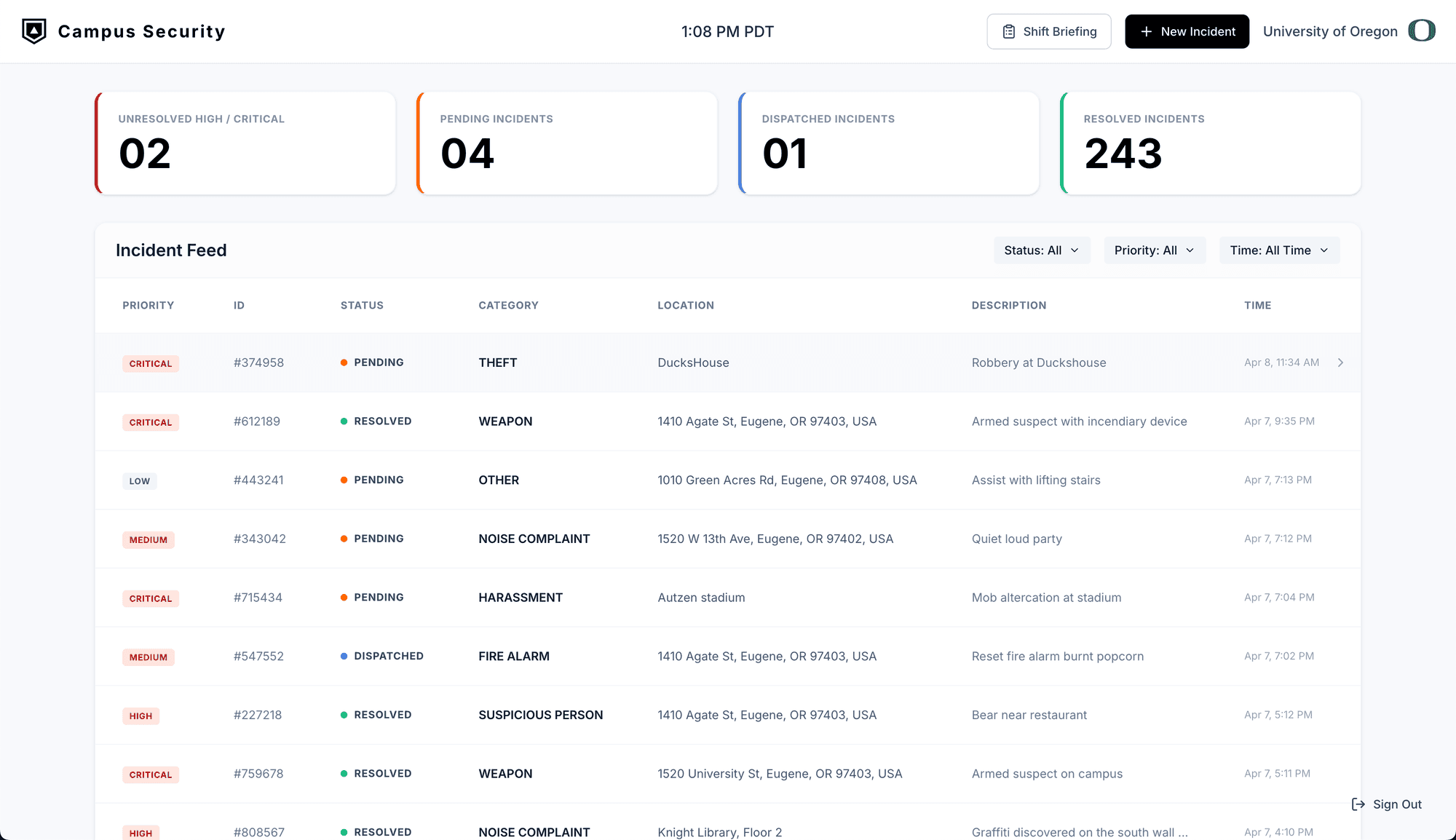 Campus Security screenshot